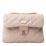 Bolsa Tiracolo Bege Couro Matelassê Média Tati