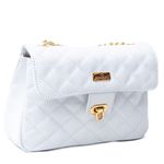 Bolsa Tiracolo Branca Couro Matelassê Média Tati