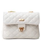 Bolsa Tiracolo Off White Couro Matelassê Média Tati