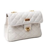 Bolsa Tiracolo Off White Couro Matelassê Média Tati
