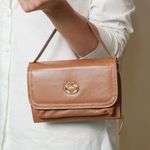 Bolsa Caramelo Tiracolo Couro Jana Pequena