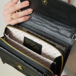 Bolsa Preta Tiracolo Couro Jana Pequena