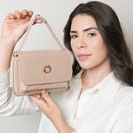 Bolsa Bege Tiracolo Couro Jana Pequena