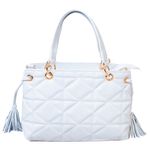 Bolsa Tote Branca Couro Metalassê 