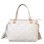 Bolsa Tote Off Wite Couro Metalassê 