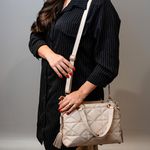 Bolsa Tote Off Wite Couro Metalassê 