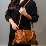 Bolsa Tote Caramelo Couro Metalassê 