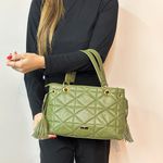 Bolsa Oliva Tote Couro Matelassê Alça Transversal