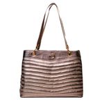 Bolsa Prata Velho Tote Couro Grande