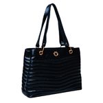 Bolsa Preta Tote Couro Grande