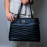 Bolsa Preta Tote Couro Grande