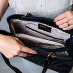 Bolsa Preta Tote Couro Grande