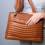Bolsa Caramelo Tote Couro Grande