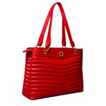 Bolsa Vermelho Morango Tote Couro Grande