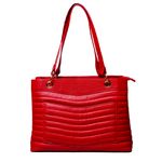 Bolsa Vermelho Morango Tote Couro Grande