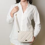 Bolsa Tiracolo Off White Em Couro Pequena