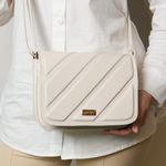 Bolsa Tiracolo Off White Em Couro Pequena