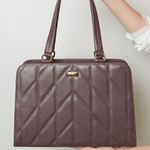Bolsa Tiracolo Marrom Couro Matelassê Alça Transversal Removível