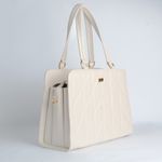 Bolsa Tiracolo Off White Couro Matelassê Alça Transversal Removível