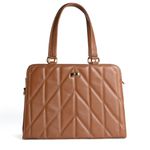 Bolsa Tiracolo Caramelo Couro Matelassê Alça Transversal Removível