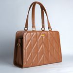 Bolsa Tiracolo Caramelo Couro Matelassê Alça Transversal Removível