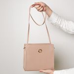 Bolsa Tiracolo Bege Em Couro 