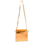 Bolsa Tiracolo Dourada Em Couro 