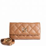 Bolsa Clutch 3 em 1 Caramelo Couro com Alça Tiracolo/Pochete
