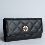 Bolsa Clutch 3 em 1 Preta Couro com Alça Tiracolo/Pochete