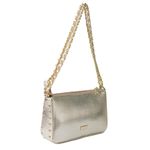 Bolsa Tiracolo Dourada em Couro Spikes Pequena