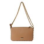 Bolsa Tiracolo Mel em Couro Spikes Pequena