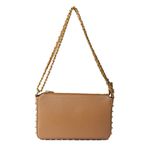 Bolsa Tiracolo Mel em Couro Spikes Pequena