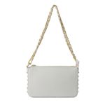 Bolsa Tiracolo Off White em Couro Spikes Pequena