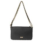Bolsa Tiracolo Preta em Couro Spikes Pequena