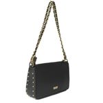 Bolsa Tiracolo Preta em Couro Spikes Pequena