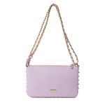 Bolsa Tiracolo Rosa Candy em Couro Spikes Pequena