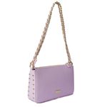 Bolsa Tiracolo Rosa Candy em Couro Spikes Pequena