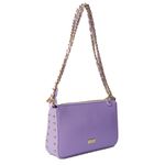 Bolsa Tiracolo Lilás Candy em Couro Spikes Pequena