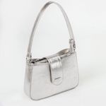 Bolsa Tiracolo Prata em Couro Pequena Mari