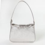Bolsa Tiracolo Prata em Couro Pequena Mari