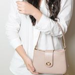 Bolsa Tiracolo Bege em Couro Pequena Mari