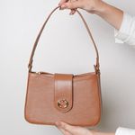 Bolsa Tiracolo Caramelo em Couro Pequena Mari