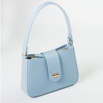 Bolsa Tiracolo Azul Candy em Couro Pequena Mari