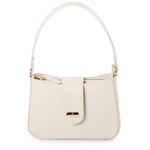Bolsa Tiracolo Off White em Couro Pequena Mari