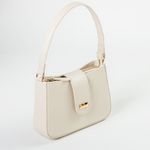 Bolsa Tiracolo Off White em Couro Pequena Mari