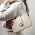 Bolsa Tiracolo Off White em Couro Pequena Mari