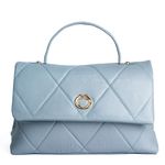 Bolsa Tote Azul Candy Couro Alça Transversal Removível Média