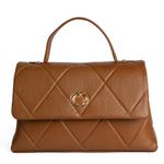 Bolsa Tote Caramelo Couro Alça Transversal Removível Média