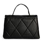 Bolsa Tote Preta Couro Alça Transversal Removível Média