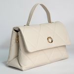 Bolsa Tote Off White Couro Alça Transversal Removível Média